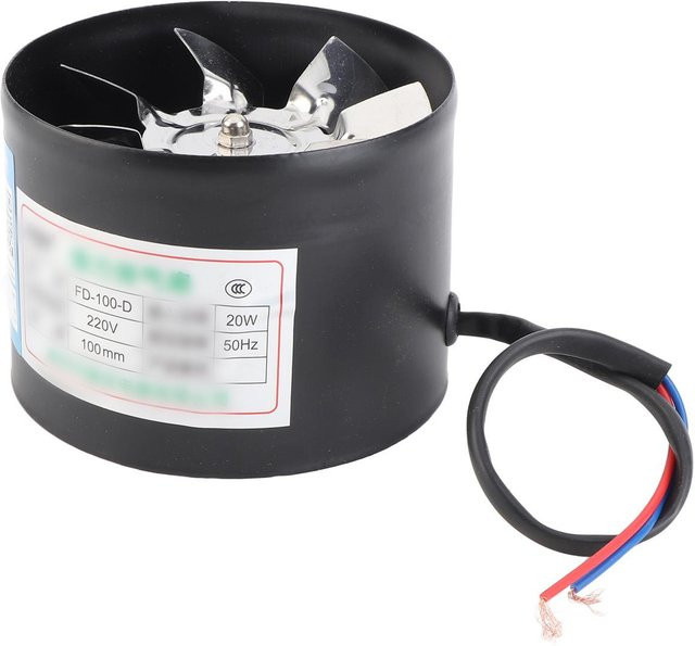 Runder Inline-Booster-Kanalventilator mfySpace Abluftventilator in Schwarz mit geringem Geräuschpegel für Küche, Badezimmer und gewerbliche Räume, 4 Inch - Bild 1