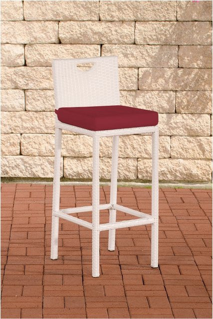 CLP Outdoor-Barhocker Mari aus Polyrattan mit Sitzkissen und Fußstütze, Sitzhöhe: 75 cm - Bild 1