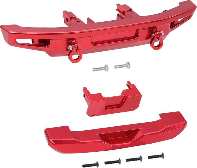 Traxxas TRX4M CNC Aluminium Front- und Heckstoßstange, 1:18, Rot, Metall - Bild 1