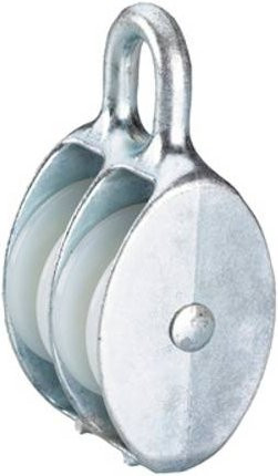 Dörner + Helmer 4816524 Doppel-Blockseilrolle aus Zinkdruckguss und Polyamid in Silber, 6er Pack - Bild 1