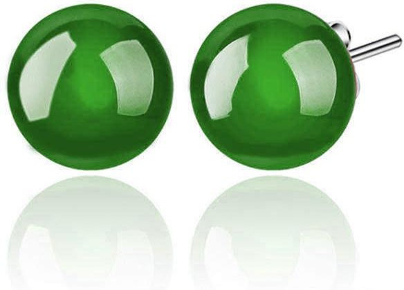 Lucky Star Jewelry Ohrstecker 925 Silber, Achat, Damen, grün - Bild 1