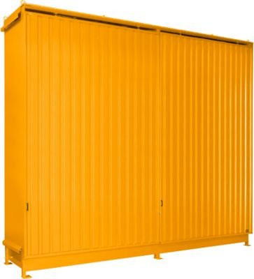 Regalcontainer Bauer Typ CEN 59-3 IBC mit 3 Fachebenen und Schiebetor, Farbe: Orange, B/T/H: 654,0 x 160,0 x 501,5 cm - Bild 1