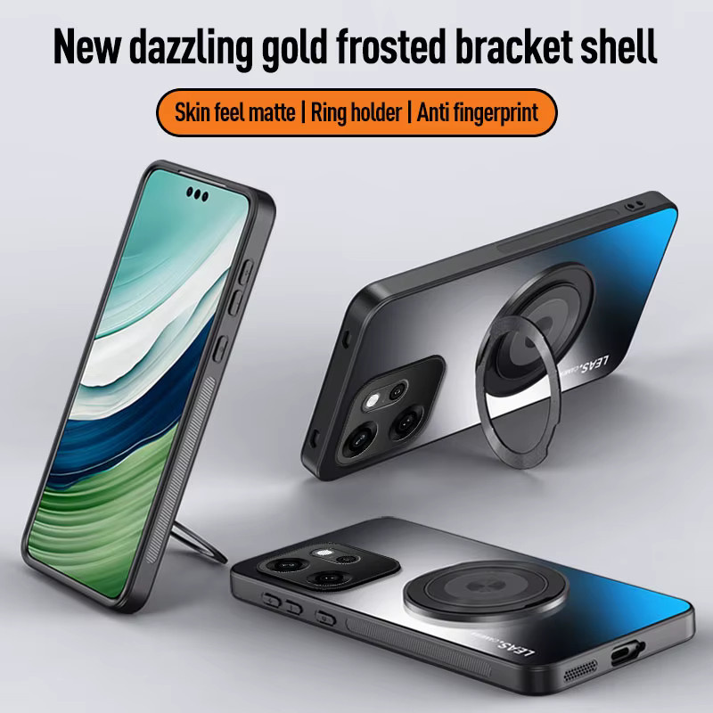 Magnetische Schutzhülle mit Ringständer und Objektivschutz für Xiaomi 17 Pro Max 15 15T 14 14T 13 13T 12 12T 11 Pro Lite in Weiß mit MagSafe Kompatibilität - Bild 2