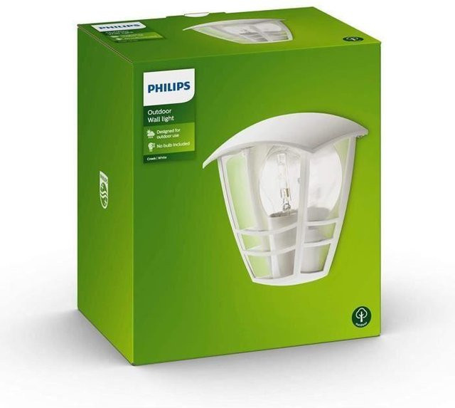 Philips Creek Wandleuchte für den Außenbereich in Weiß mit E27 Sockel und IP44 Schutzart - Bild 1