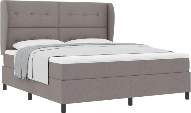 vidaXL Boxspringbett mit Matratze und Kopfteil in Taupe, B/T/H: 180 x 200 x 183 cm - Bild 1