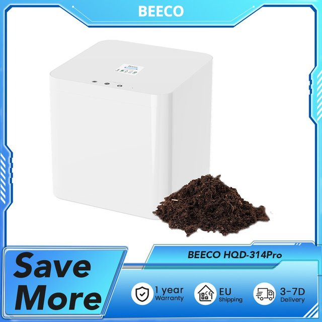 BEECO HQD-314Pro Küchenkomposter in Weiß mit 3,3 l Fassungsvermögen, UVC-Licht und LCD-Bildschirm - Bild 1