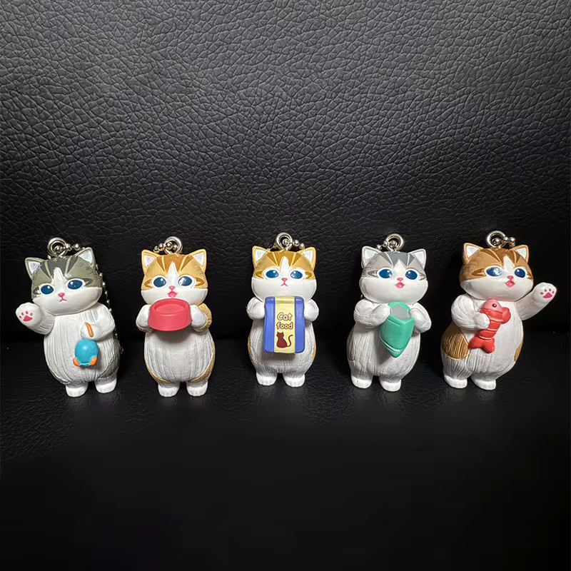 Mofusand Kawaii Katze Schlüsselanhänger Blind Box, Actionfigur, mit Lebensmittel Pose - Bild 3