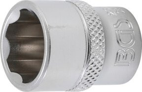 BGS Super Lock Steckschlüssel-Einsatz aus Edelstahl, Antrieb Innenvierkant 10 mm (3/8 Zoll), Schlüsselweite 15 mm, Farbe Silber - Bild 1