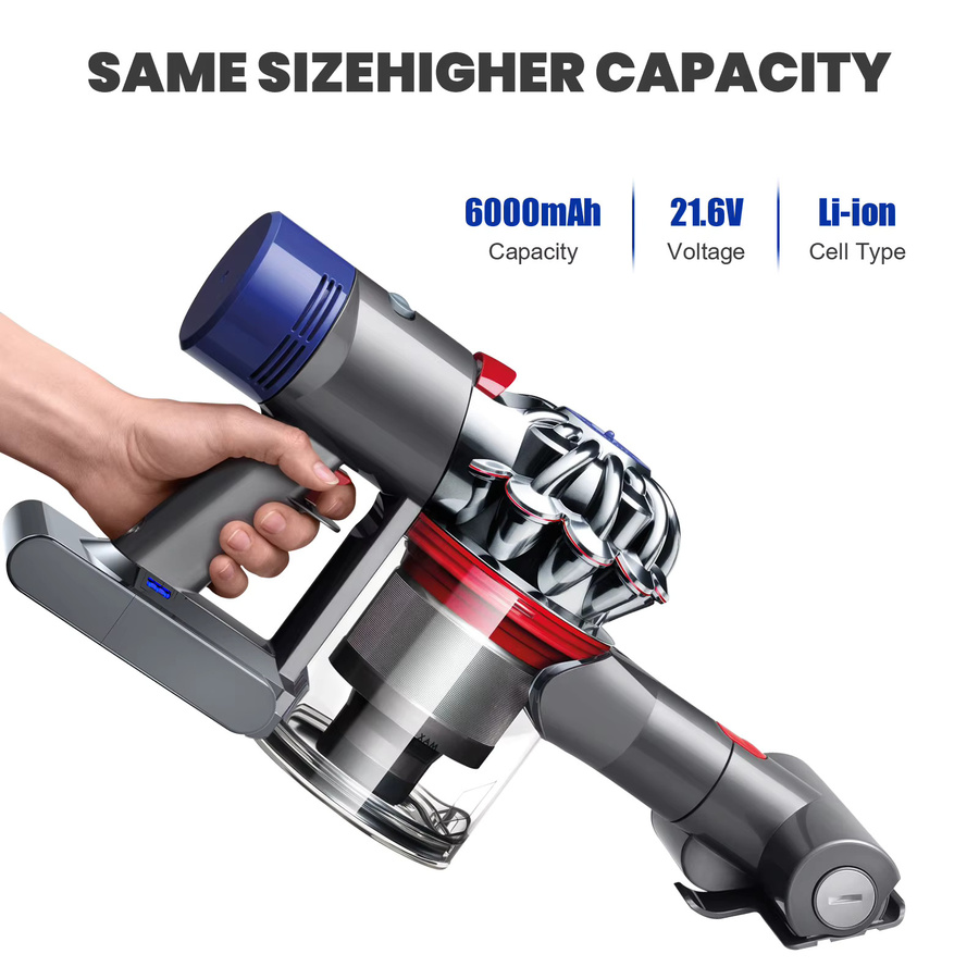 Bonacell Ersatzakku 6000 mAh für Dyson V8 V8 Absolute V8 Animal SV10 SV25 Akku in Grau - Bild 2