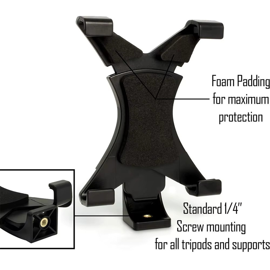 MovingMic Universeller Tablet-Ständer-Adapter mit Vientiane Gimbal in Schwarz für Stativ und Einbeinständer, kompatibel mit iPad, iPad Air, iPad Mini und weiteren Tablets - Bild 4