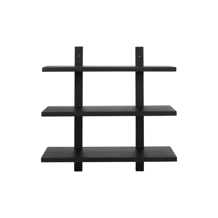 House Doctor Wandregal aus Mangoholz in Schwarz Matt, Breite: 75 cm - Bild 1