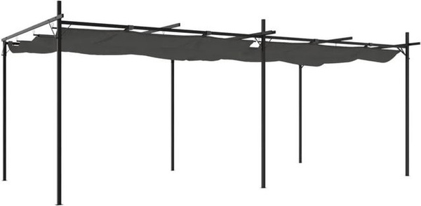 DELUKE Terrassenüberdachung OLIMP mit Schiebedach in Anthrazit, B/T/H: 589 x 292 x 230 cm