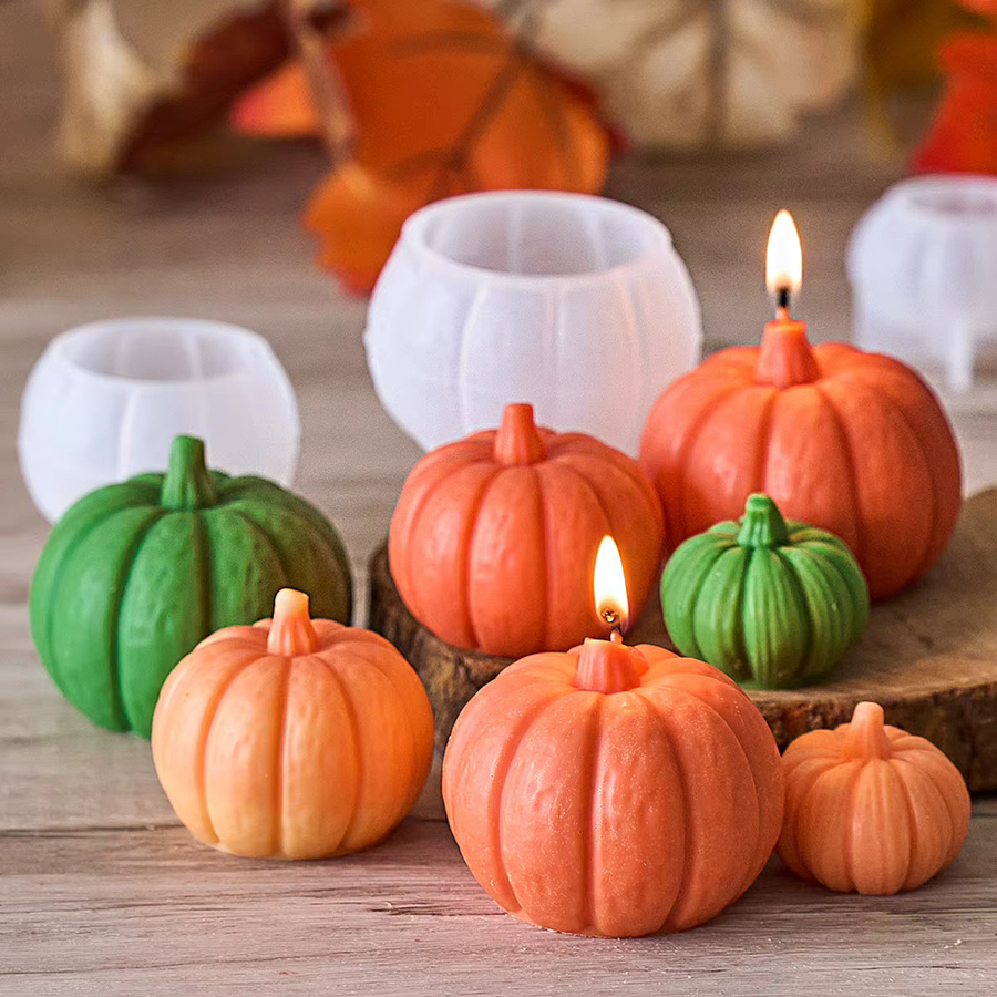 UDOCOOL Halloween Kürbis Silikonform für DIY Kerzen, Seife, Harz und Gips in Orange - Bild 3