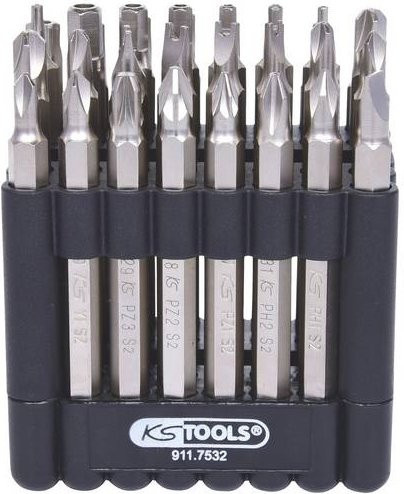 KS Tools 32-teiliges Bit-Set 1/4 Zoll Classic mit Sicherheitsbits in Silber - Bild 1