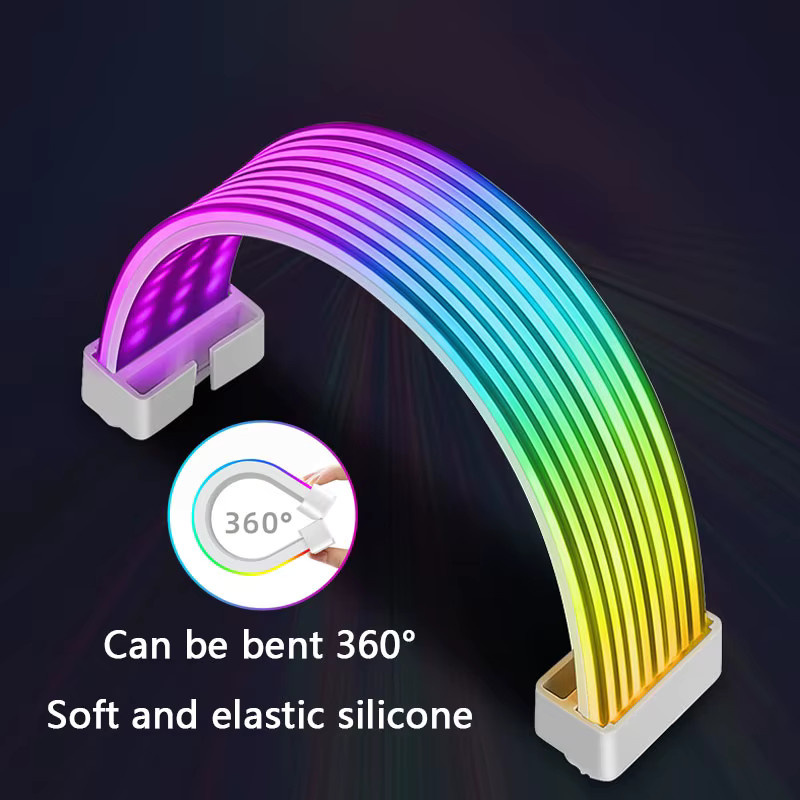 UPSIREN Biegsame ARGB-Lichtplatine in Schwarz Multicolour für Grafikkarte und Motherboard als dekorativer Lichtstreifen - Bild 2
