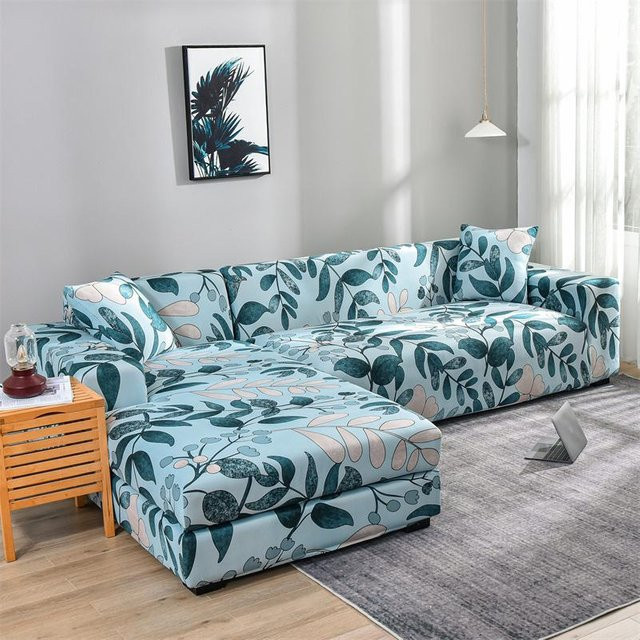 Yiran bag L-Form Sofabezug aus Stretch-Spandex für Ecksofas, Blau, Breite: 145-185 cm - Bild 1