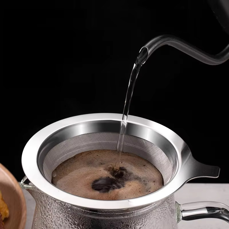 GIANXI 800 Mesh Kaffeefilter aus Edelstahl mit Doppelschicht für präzises Handkaffee-Brewing in Silber - Bild 2