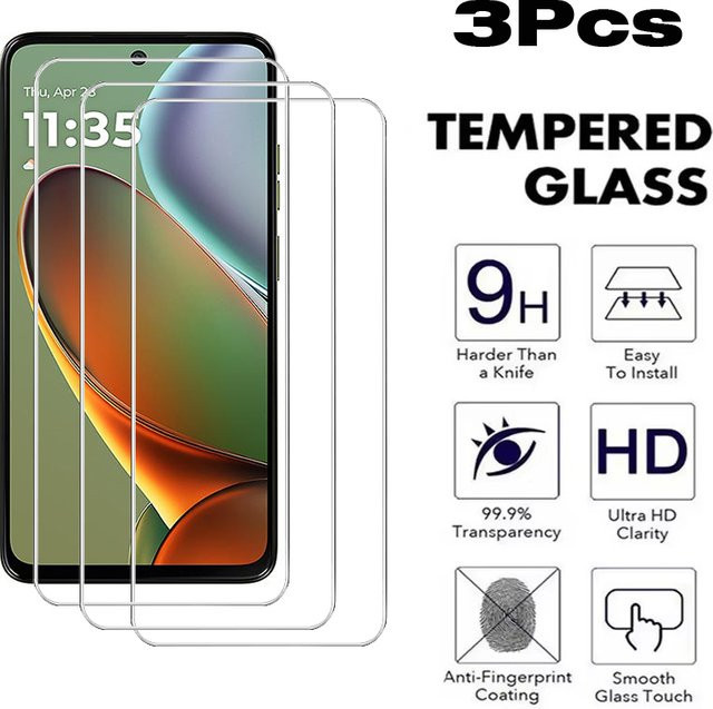 3er-Set gehärtetes Glas Displayschutz für Motorola Moto G34 G35 G45 G53 G55 G62 G73 G75 G84 G85 5G, transparent - Bild 1