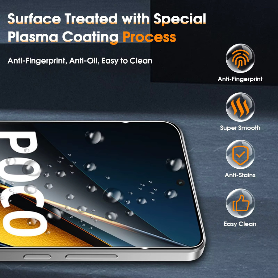 Xiaomi POCO X6 Pro Displayschutzfolie aus gehärtetem Glas, transparent, 9H HD - Bild 2