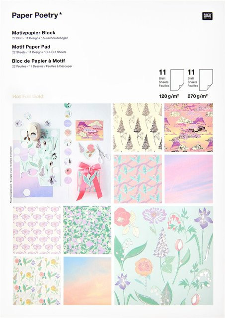 Rico Design Paper Poetry Motivpapierblock The Sky is the Limit, Mehrfarbig, 22 Blatt - Bild 1