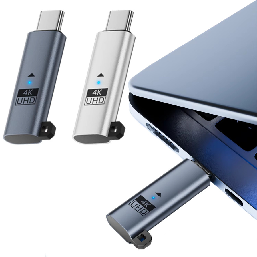 BSN USB-C Virtueller Display-Adapter Headless Ghost Dummy-Stecker für 4K UHD @60Hz und 1080P @120Hz in Silber/Grau - Bild 2