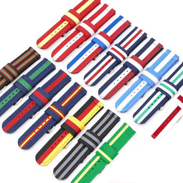 strapfreak Uhrenarmband, Segeltuch, gestreift, Unisex, Bunt - Bild 1