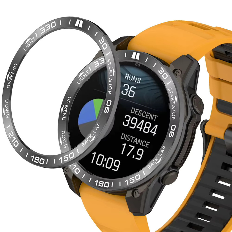 Time Speed Metallrahmenring für Garmin Fenix 8, Edelstahl, Silber, Unisex - Bild 3