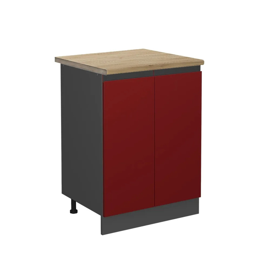 Vicco Küchenunterschrank R-Line Küchenkommode in Rot/Anthrazit und Eiche, B/T/H: 60 x 25,03 x 81,6 cm - Bild 2
