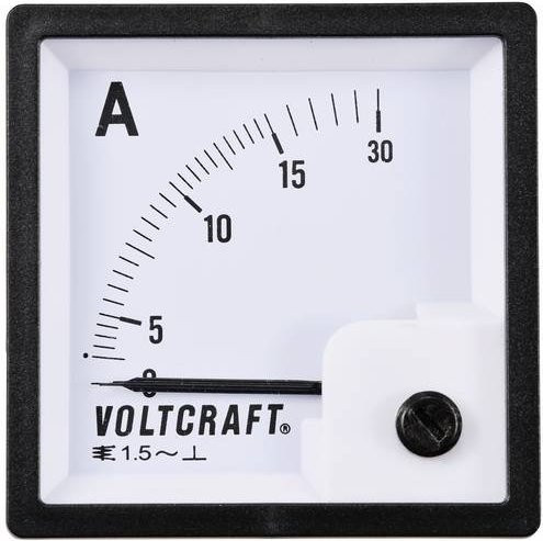 Voltcraft AM-72X72/15A Analog-Einbaumessgerät mit 15A Dreheisen in Weiß - Bild 1