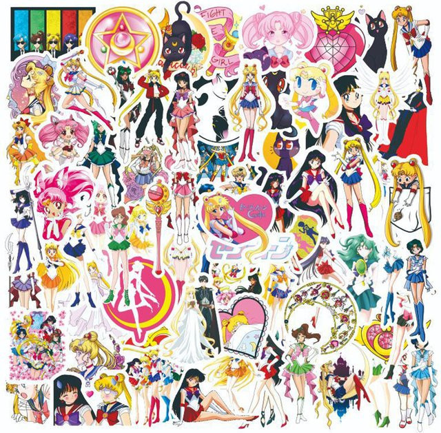 Bandai Sailor Moon Anime Aufkleber, 115-teiliges Set - Bild 1