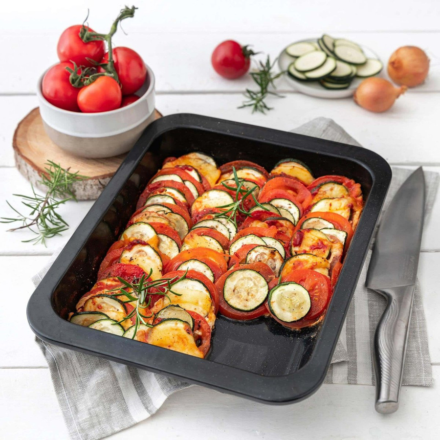 Zenker Auflaufform Special Lasagneform aus Emaille, Schwarz, B: 33 cm, T: 25 cm - Bild 3