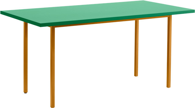HAY Two Colour Rechteckiger Tisch in Green aus Valchromat und Stahlrohr - Bild 1