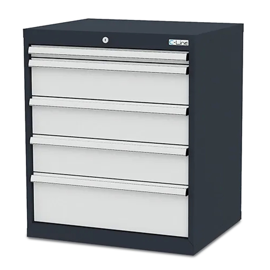 Simplaflex Schubladenschrank aus Stahlblech in Grau und Anthrazit, B/T/H: 70 x 57,5 x 82 cm - Bild 2