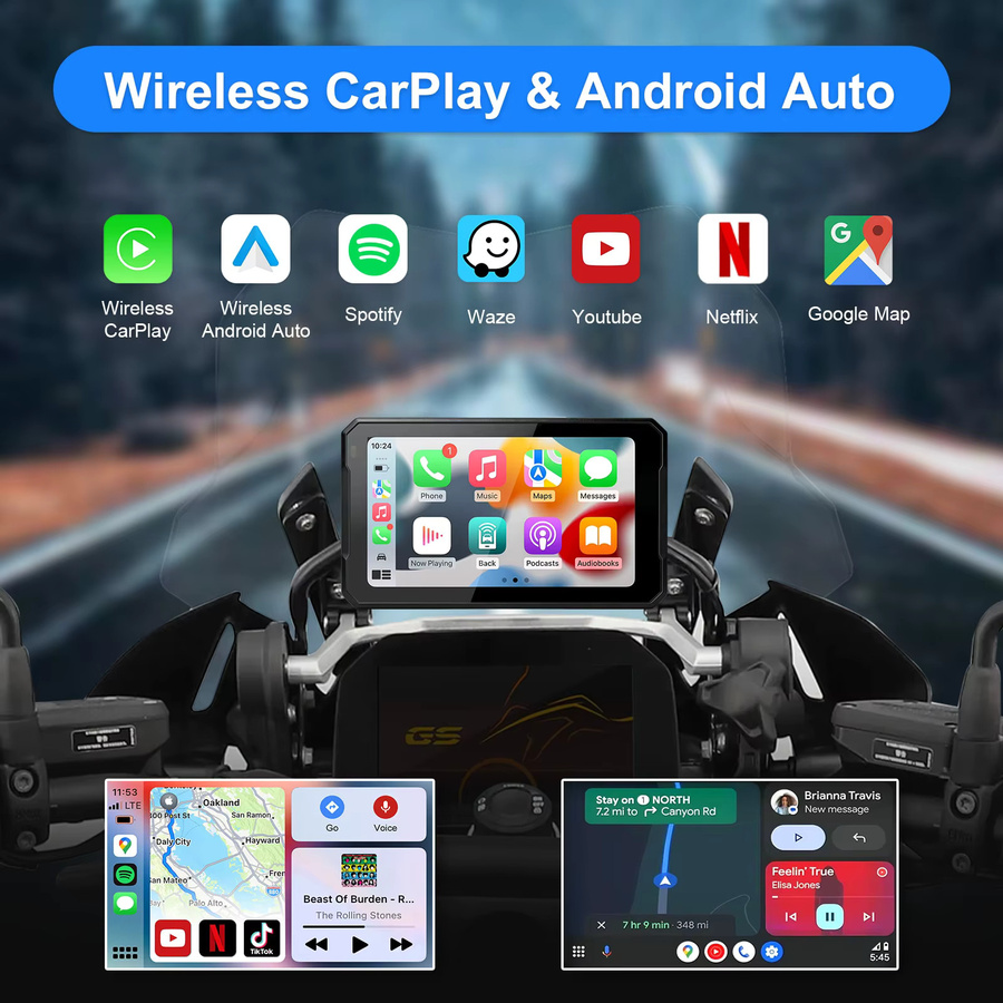 B7pro Tragbarer 7-Zoll Motorrad Navigator mit CarPlay und Android Auto in Schwarz für BMW XR M1000 R1200GS R1250GS S1000XR R1300GS - Bild 4