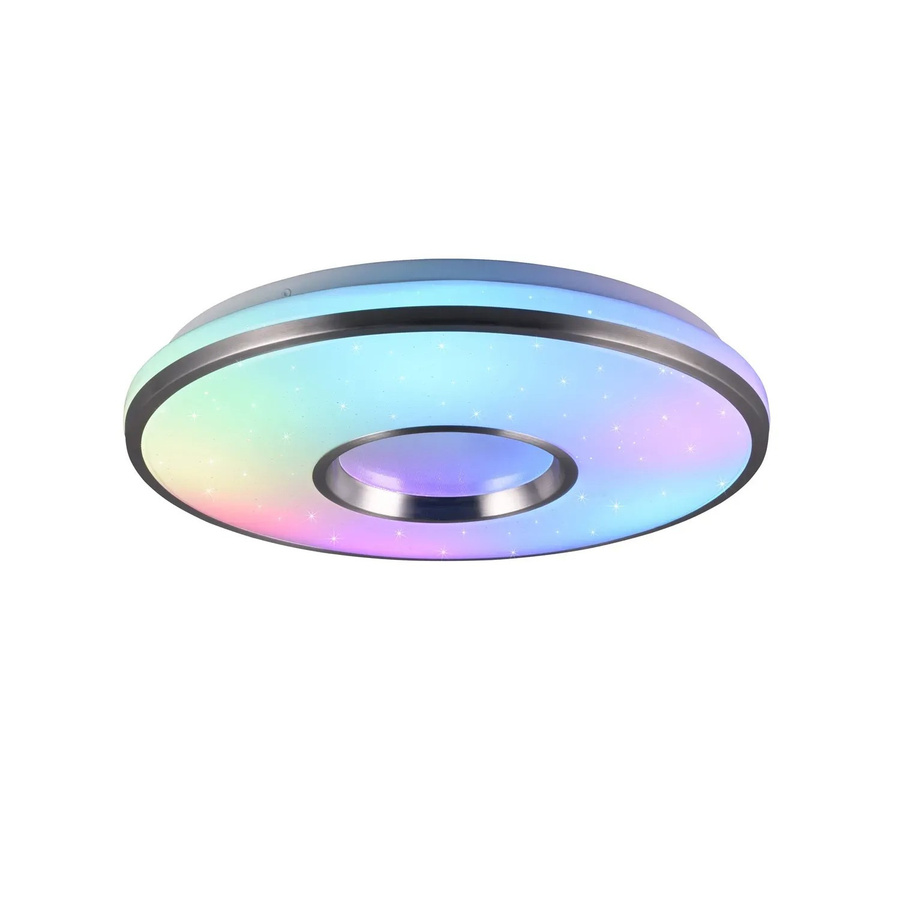 Reality LED-Deckenleuchte 1-flammig aus Aluminium Gebürstet in Silber, dimmbar mit Fernbedienung und RGBW-Effekt, Durchmesser: 39 cm - Bild 2