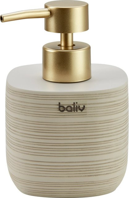 baliv Cosy Wave trend Seifenspender aus Polyresin in Beige-Gold - Bild 1