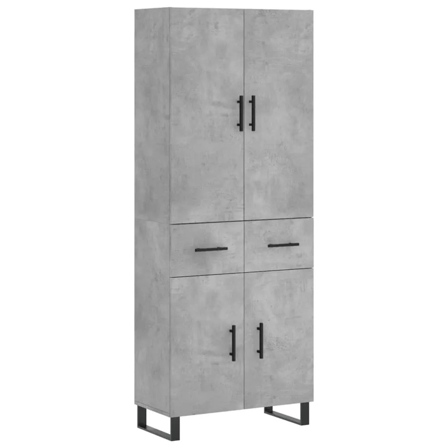 vidaXL Highboard Betongrau aus Holzwerkstoff und Metall B/T/H: 69,5 x 34,0 x 180,0 cm - Bild 2