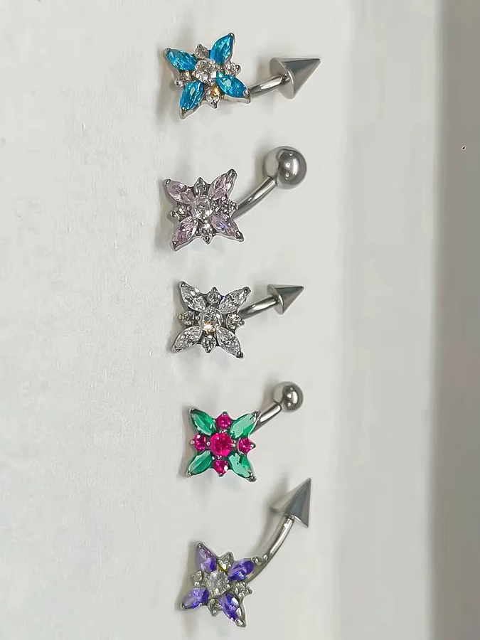 PUTITUP Bananenstange Piercing, Titan, Silber, Zirkonia - Bild 2