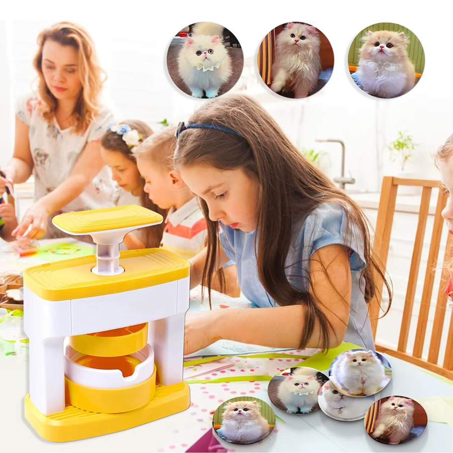 Button-Maker-Maschine mit 48 Pins als DIY-Werkzeugset zum Erstellen individueller Badges mit Bildern und Texten - Bild 3