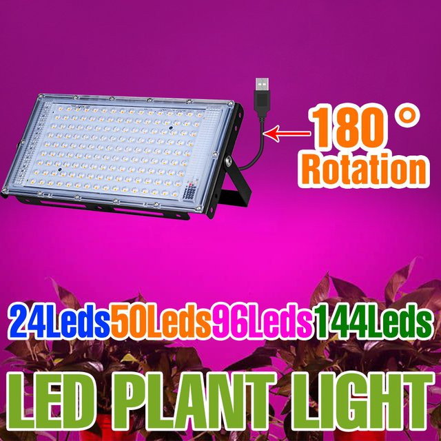 NJHIKG USB-Vollspektrum-Pflanzenlicht LED in Schwarz für die Innenraumkultivierung von Sämlingen, Gemüse und Obst - Bild 1