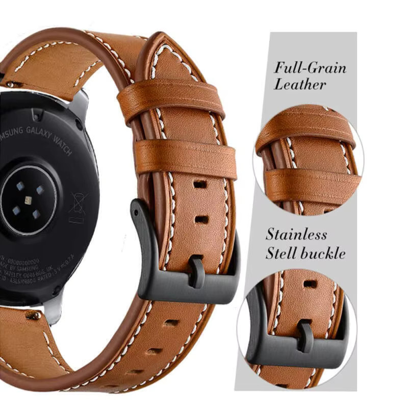 Uhrenarmband Leder, Schwarz, Unisex - Bild 2