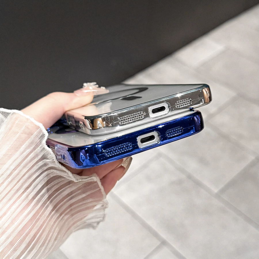 Stoßfeste Apple iPhone Handyhülle mit galvanisiertem CD-Muster und magnetischer Anziehung für iPhone 17, 16, 15, 14, 13, 12, 11 Pro Max - Bild 3