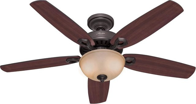 HUNTER FANS Deckenventilator Builder Deluxe in Bronze mit Beleuchtung und Zugketten, Durchmesser: 132 cm - Bild 1