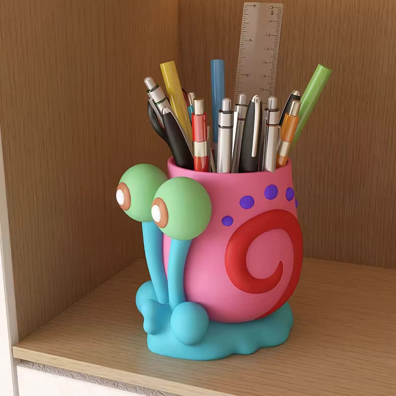 Multifunktionaler Schnecken-Stifthalter aus Kunstharz in Multicolor als lustiger Schreibtisch-Organizer und Deko-Geschenk - Bild 2