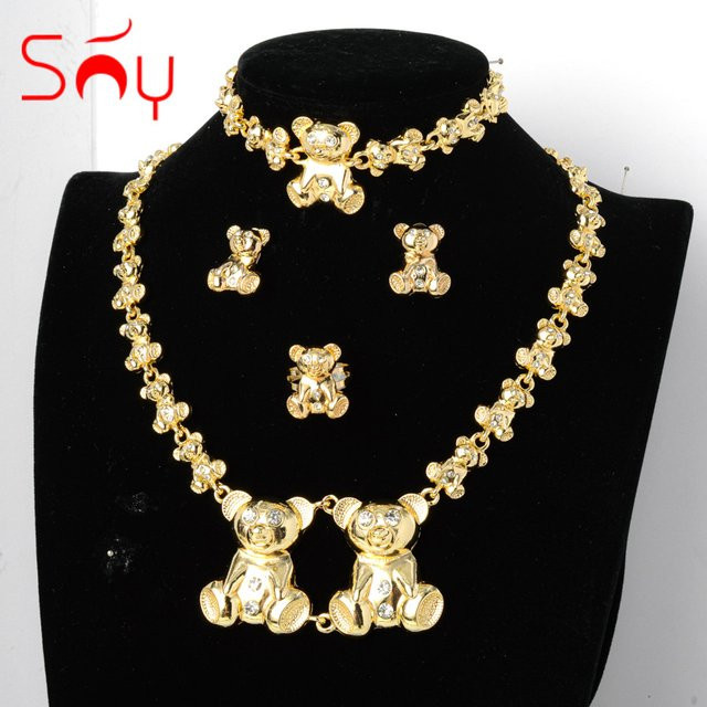 Sunny Jewelry Schmuck-Set, Teddybär, Gold, Messing, Damen - Bild 1