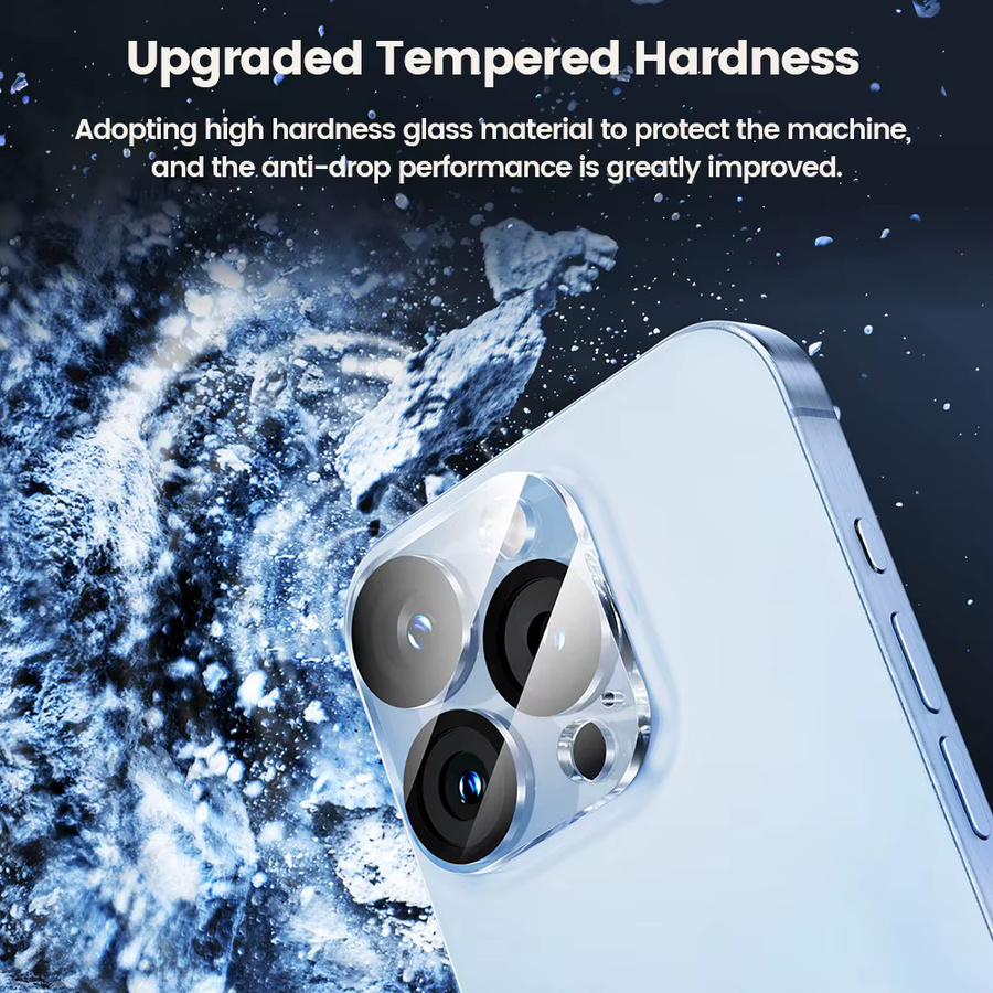 Toocki Kamera-Objektivschutz aus gehärtetem Glas für iPhone 15 Pro Max, iPhone 15, 14, 13, 12, 2 Stück, transparent - Bild 3