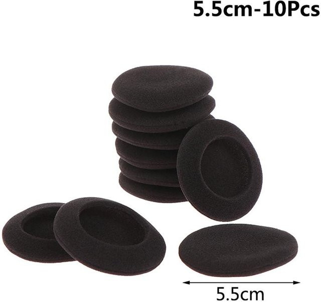 10 Stück dicke Schaumstoff-Ohrpolster von Love Of Ease in Schwarz für runde Kopfhörer, Durchmesser: 5,5 cm - Bild 1