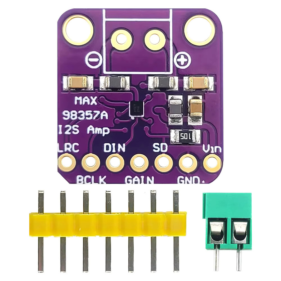 UICPAL MAX98357 I2S Audio-Verstärkermodul Klasse D für Raspberry Pi und ESP32 in Violett - Bild 2