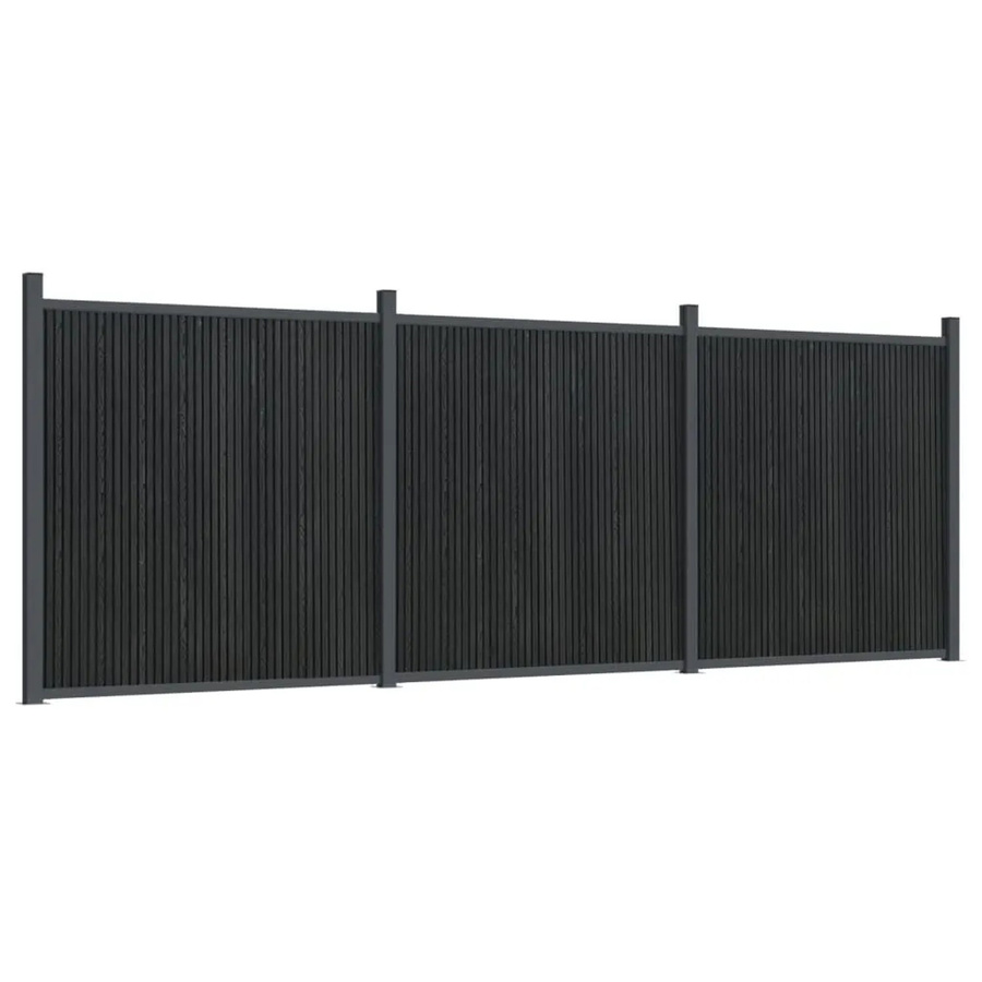 vidaXL Zaunelement aus WPC und Aluminium in Grau, B/H: 526 x 186 cm - Bild 2
