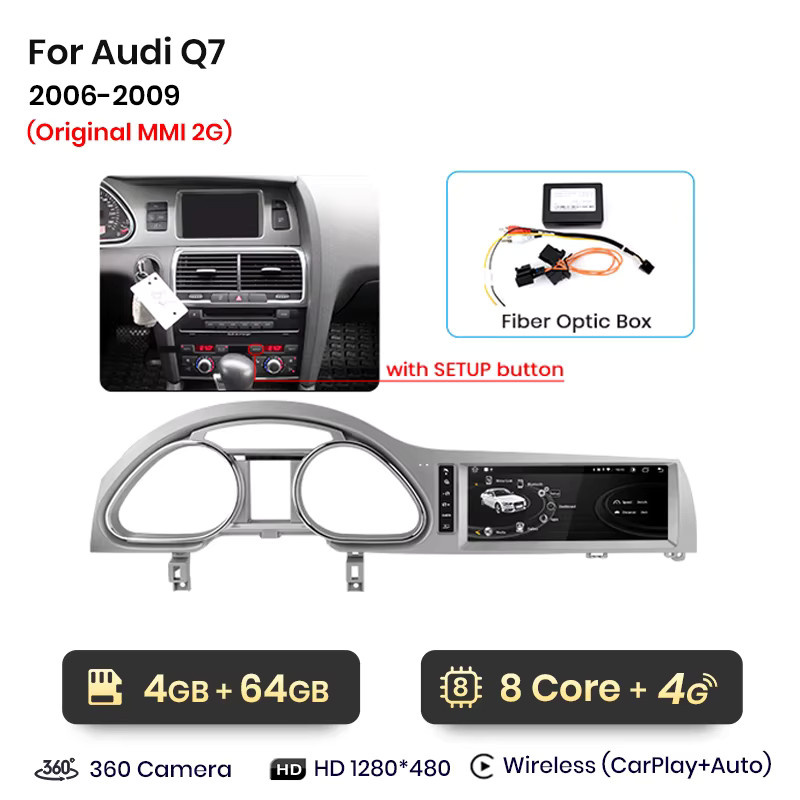 Junsun Multimedia Autoradio für Audi Q7 4L 2012-2015 mit Apple Carplay, Android Auto, 8 Kern Prozessor, 4G, WLAN und GPS in Schwarz - Bild 6
